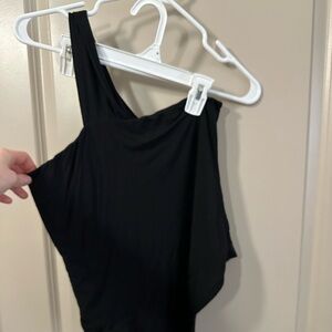 Black One-Shoulder Bodysuit